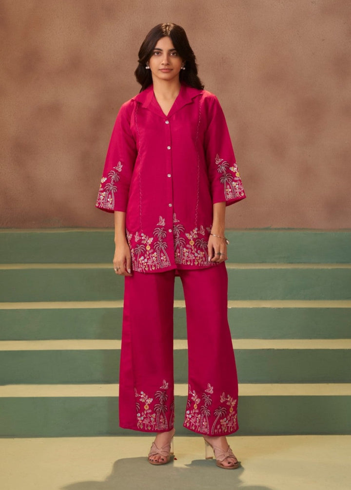 Tiesta Carmine work Co-ord set