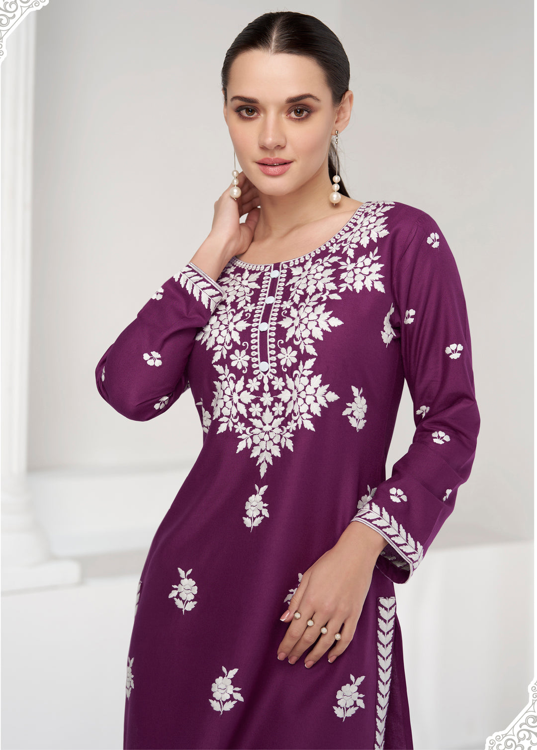 Chetna Purple Embroidery Kurta