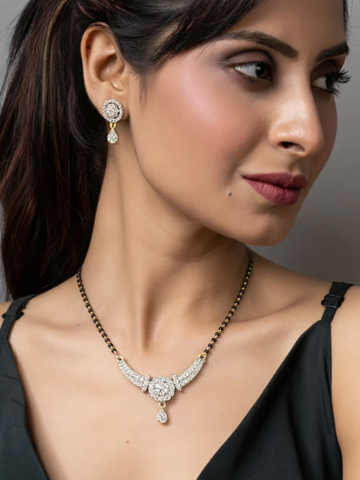 Rivaaz diamond Mangalsutra with earings set