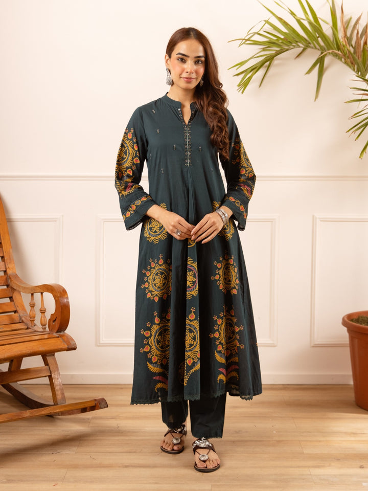 Karen marine printed kurta pant set