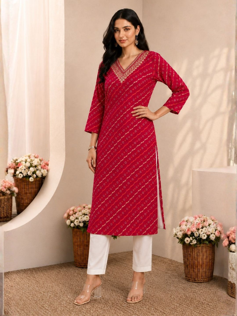 Medha Rose Printed Work Kurti