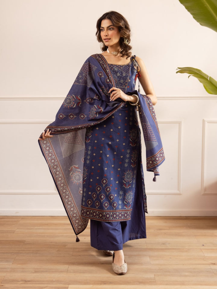 Karen jay cotton printed suit set