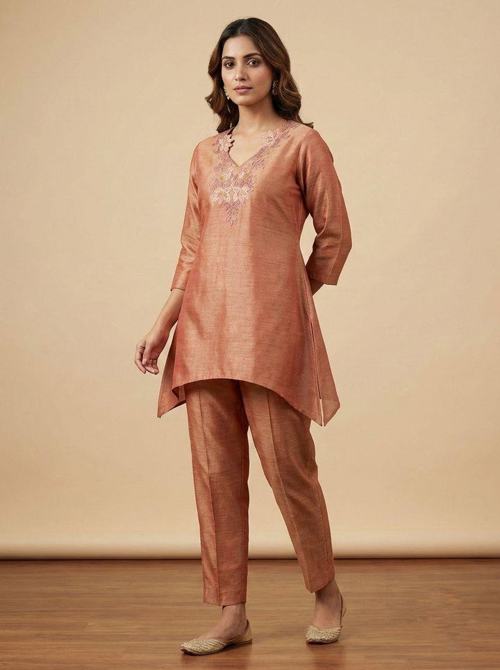 Prisha Jasper Embroidery Cotton Co-ord Set