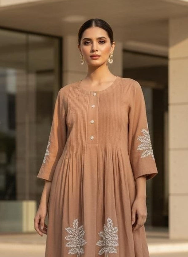 Sargi peanut embroidery cotton kurta pant set