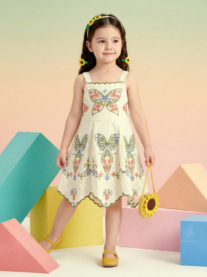 Joy butterfly embroidery cotton dress