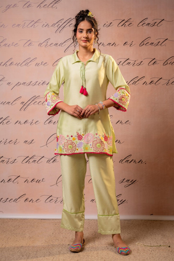 Param moss embroidery co-ord set
