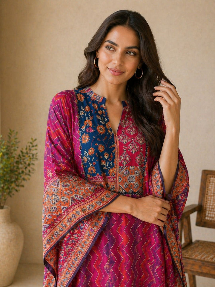 Maurya Ruby Premium Muslin Kaftan Pant Set