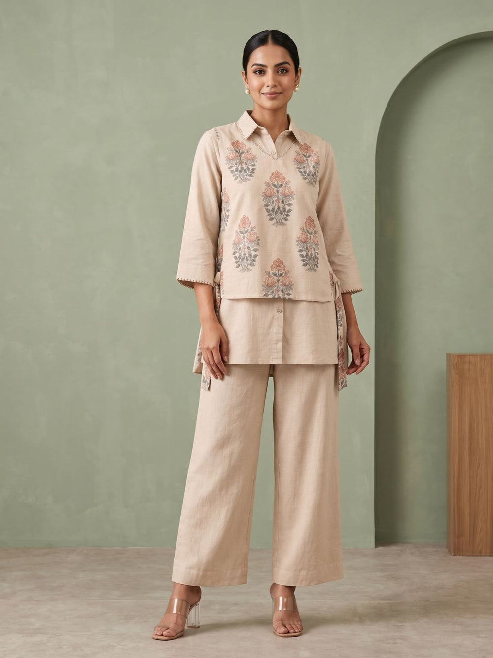 Ridhika harp bib style  cotton co-ord set