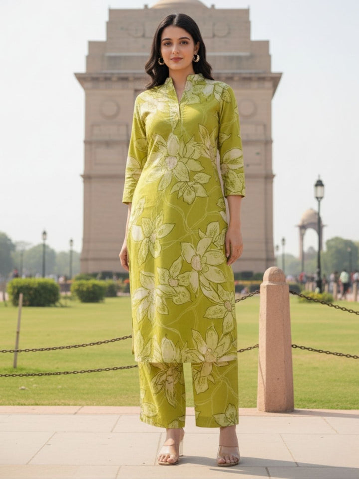 Maurya Shamrock Cotton Kurta Pant Set