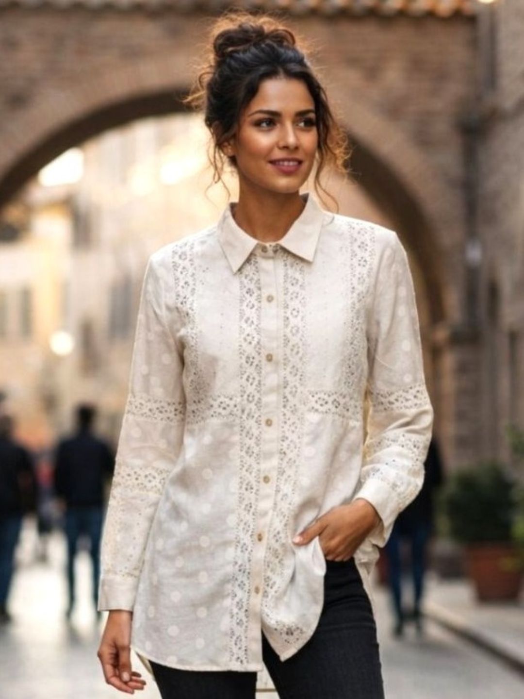 Perka dove cotton shirt