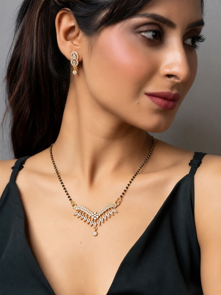 Nayra diamond Mangalsutra with earings set