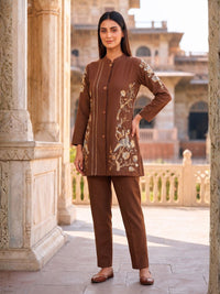 Gaur Tuscan cotton embroidery co-ord set