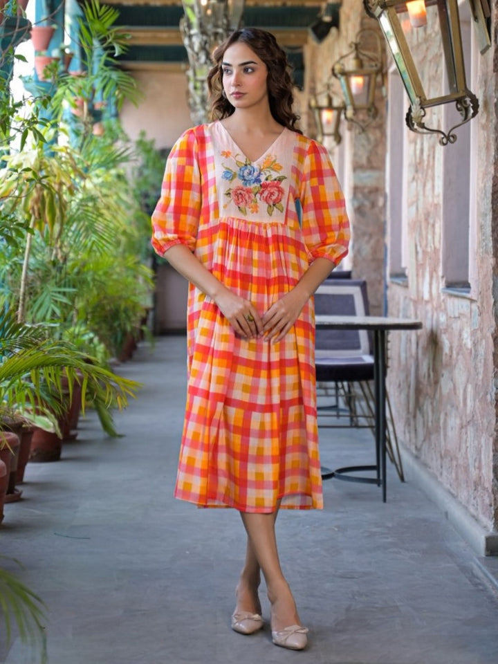 Tatva vivid cotton midi dress