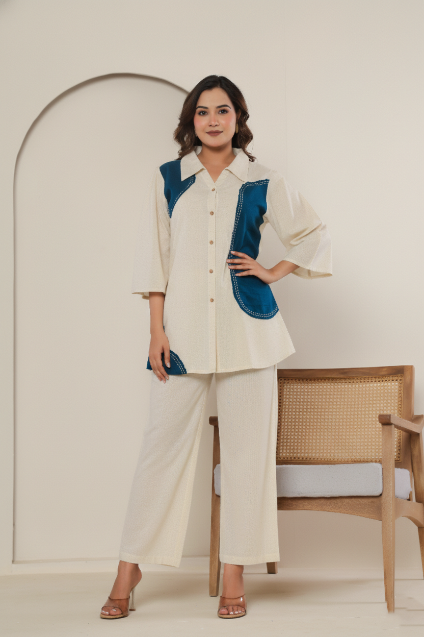 Bipasha Azure Cotton Co-ord Set