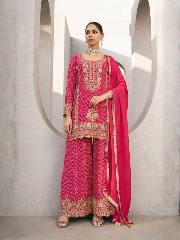 Zarkash Rose Full Work Suit Set