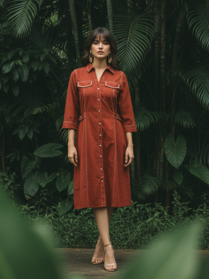 Ivanka cider cotton midi dress