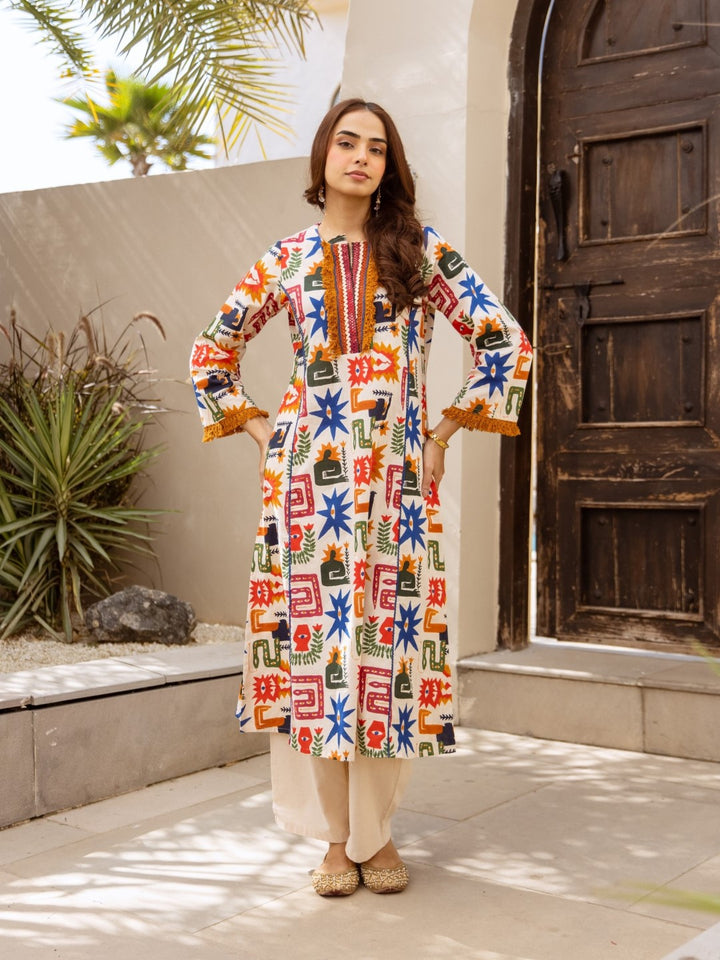 Karen kaleido cotton kurta pant set