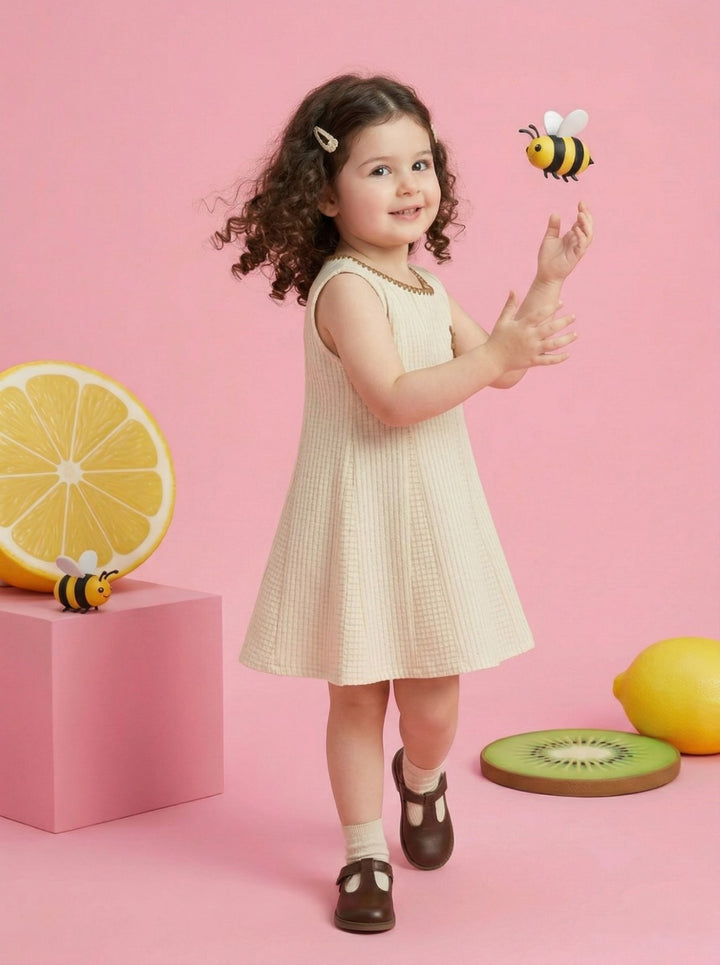 Joy caramel kids cotton dress