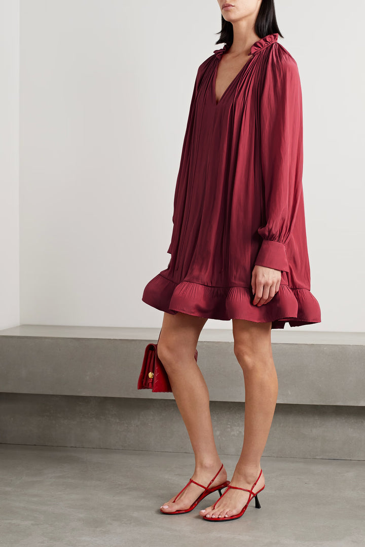 Rihana Flamingo  Ruffle Dress