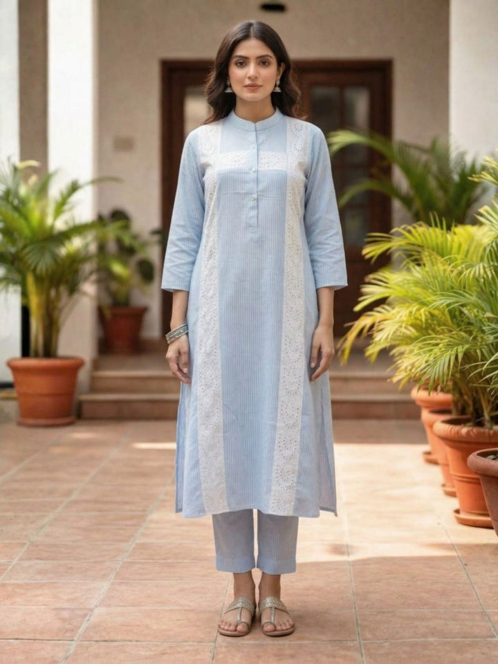 Perka softblue cotton kurta