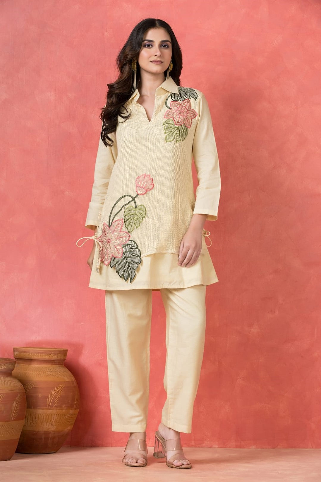 Gaur biscotti applique co-ord set