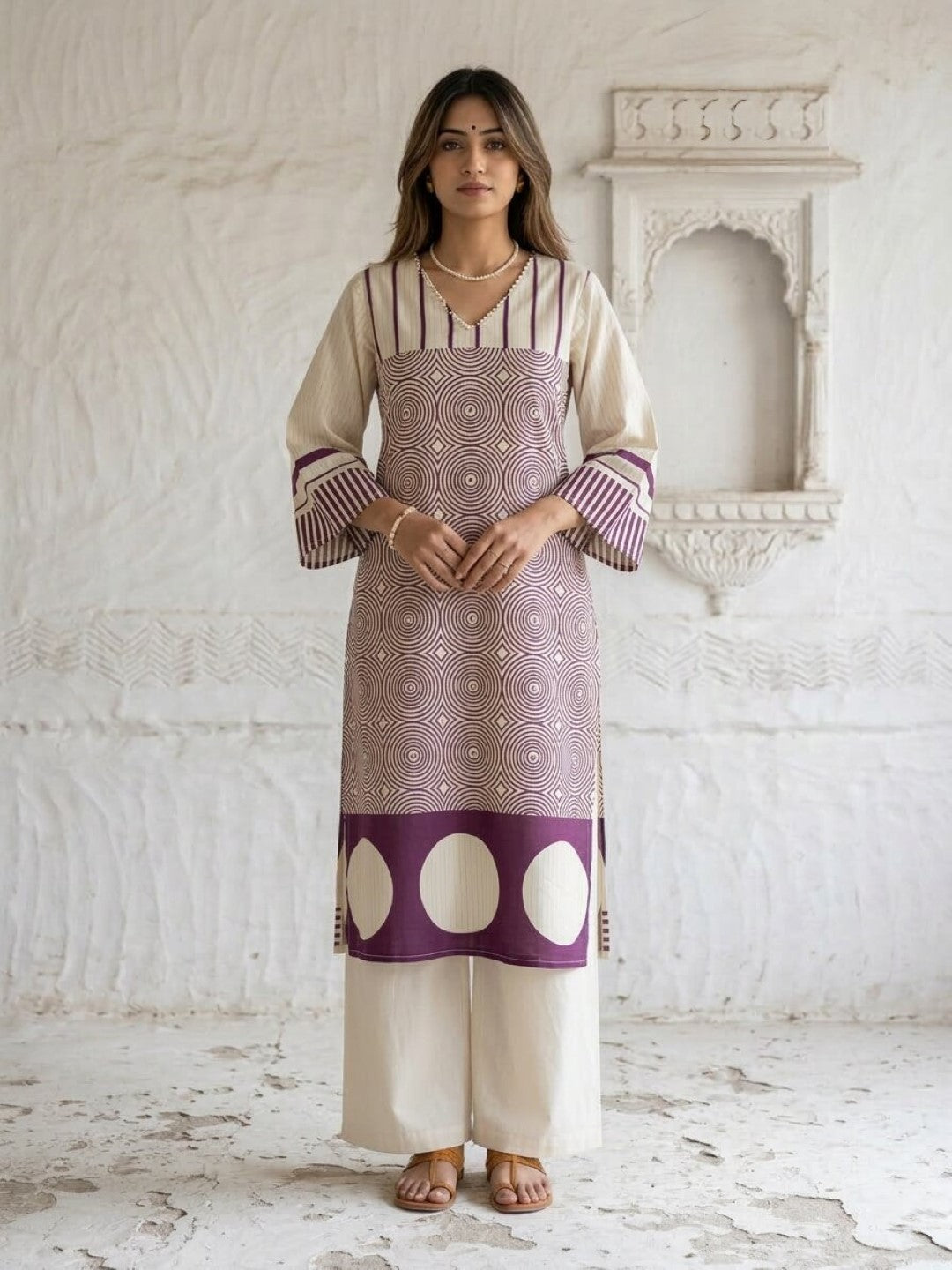 Swades thistle cotton kurta pant set