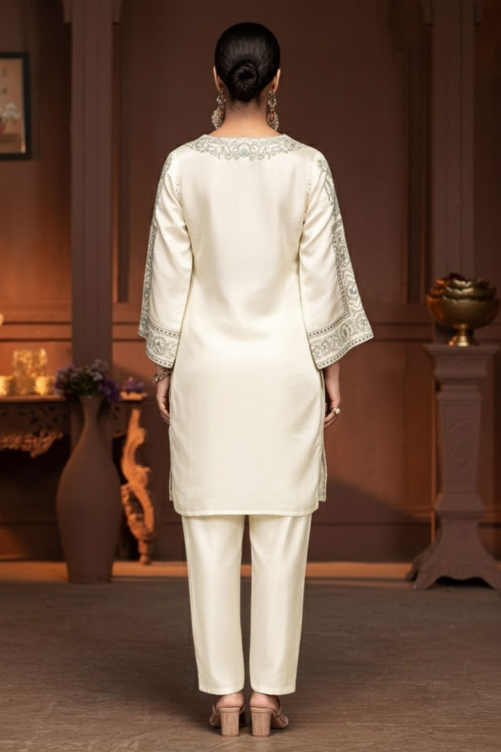 Mayuri dove embroidery co-ord set