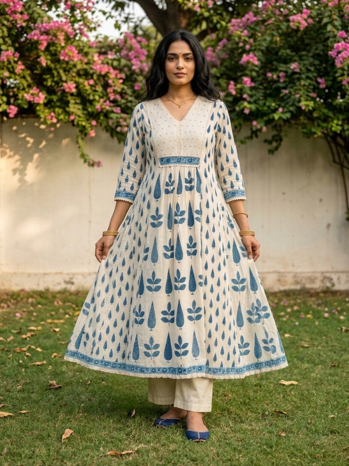 Swades parch cotton suit set