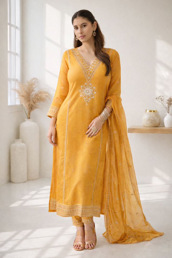 Palash sunshine full work suit set