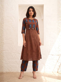 Poppi Choco Cotton Kurta Pant set