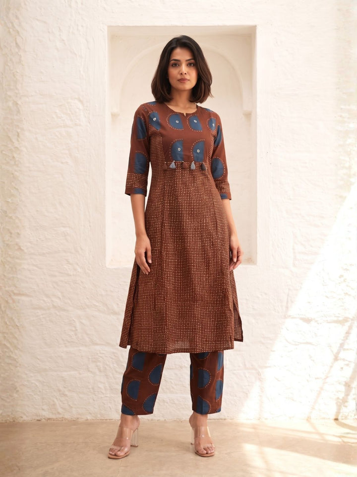 Poppi Choco Cotton Kurta Pant set