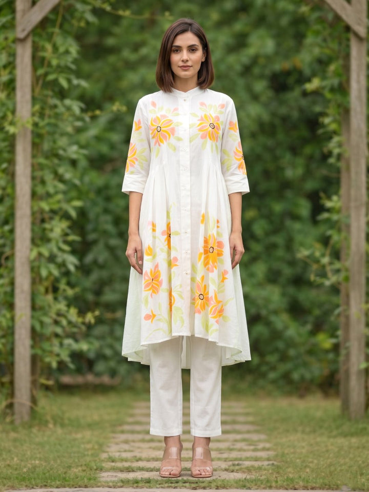 Tiara sunflower cotton kurta pant set