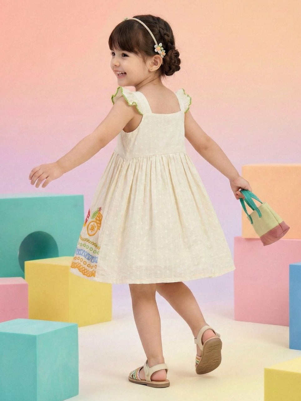 Joy fruit embroidery cotton dress  Autumn Lane Clothing