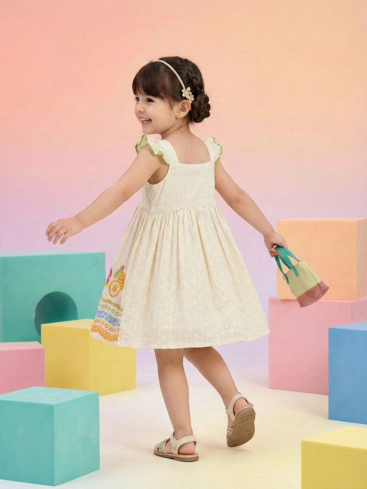 Joy fruit embroidery cotton dress