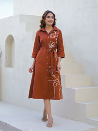 Tatva jasper embroidery cotton dress