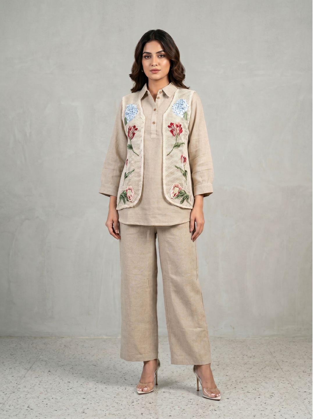 Sushi tuscan embrodiery jacket co-ord set