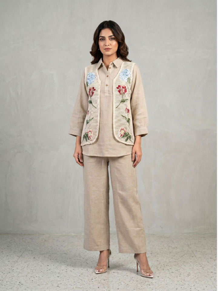 Sushi tuscan embrodiery jacket co-ord set