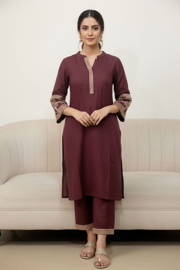 Tina Choco Embroidered Co-ord Set