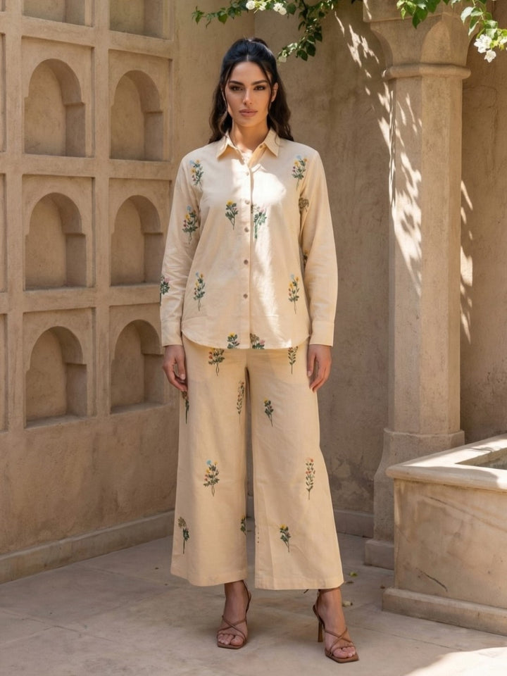 Molly Lime embroidery cotton co-ord set