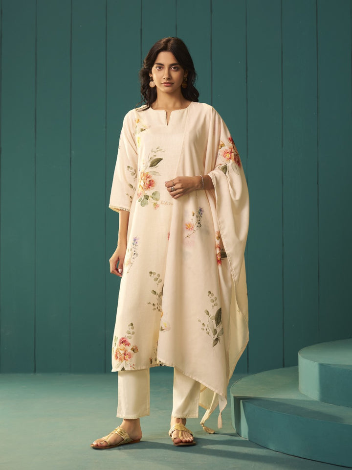 Itrh merino floral cotton linen suit set