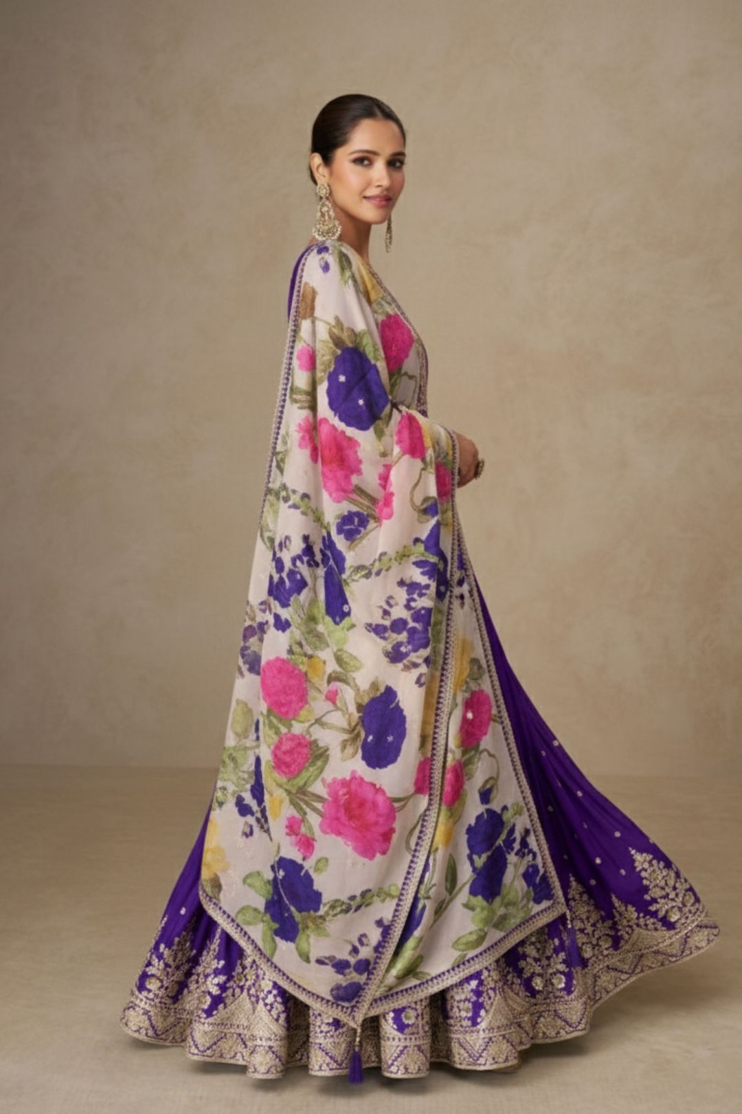 Mangal Heather Full Work Anarkali Set