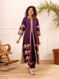 Karen aztec printed cotton kurta pant set