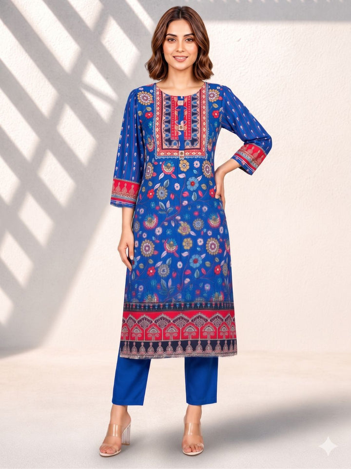 Maurya Cobalt Premium Muslin Kurta Set