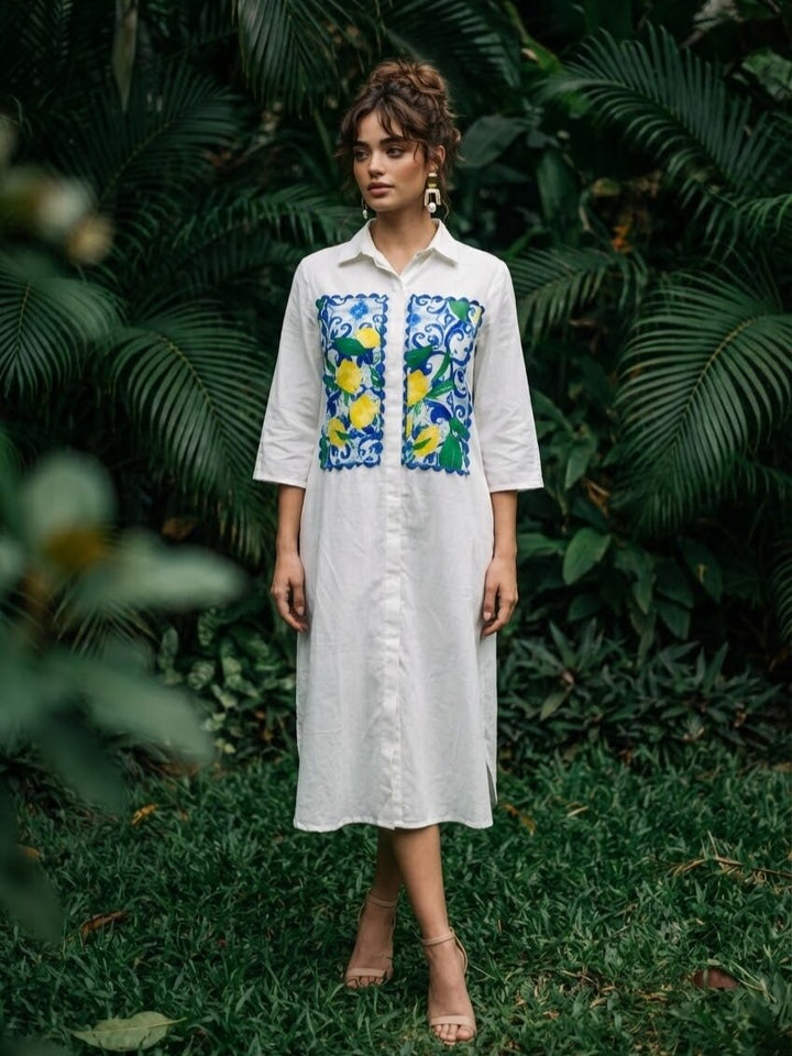 Ivanka harp cotton shirt dress