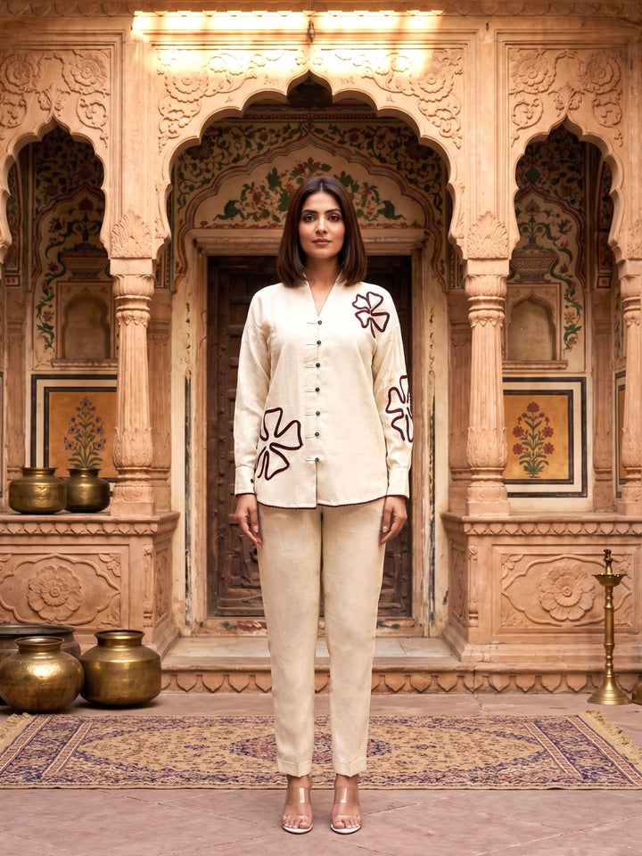 Wespret parch embroidery cotton co-ord set
