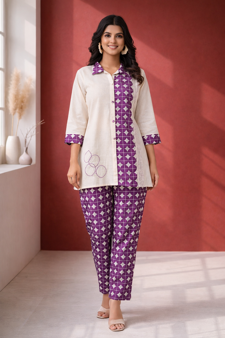 Vibha Raisin Printed Co-ord Set