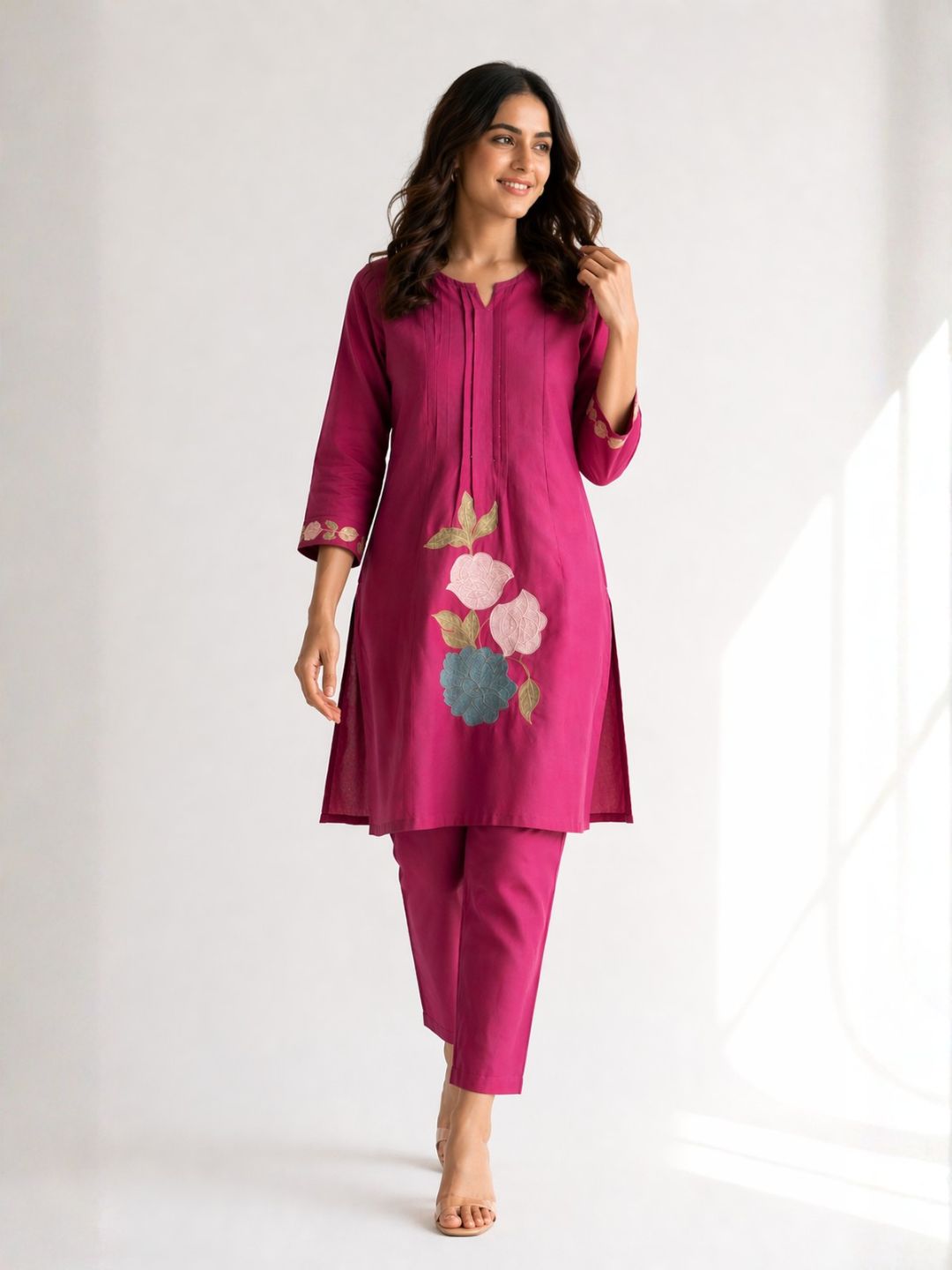 Jayna Mulberry Embroidered Kurta Pant Set