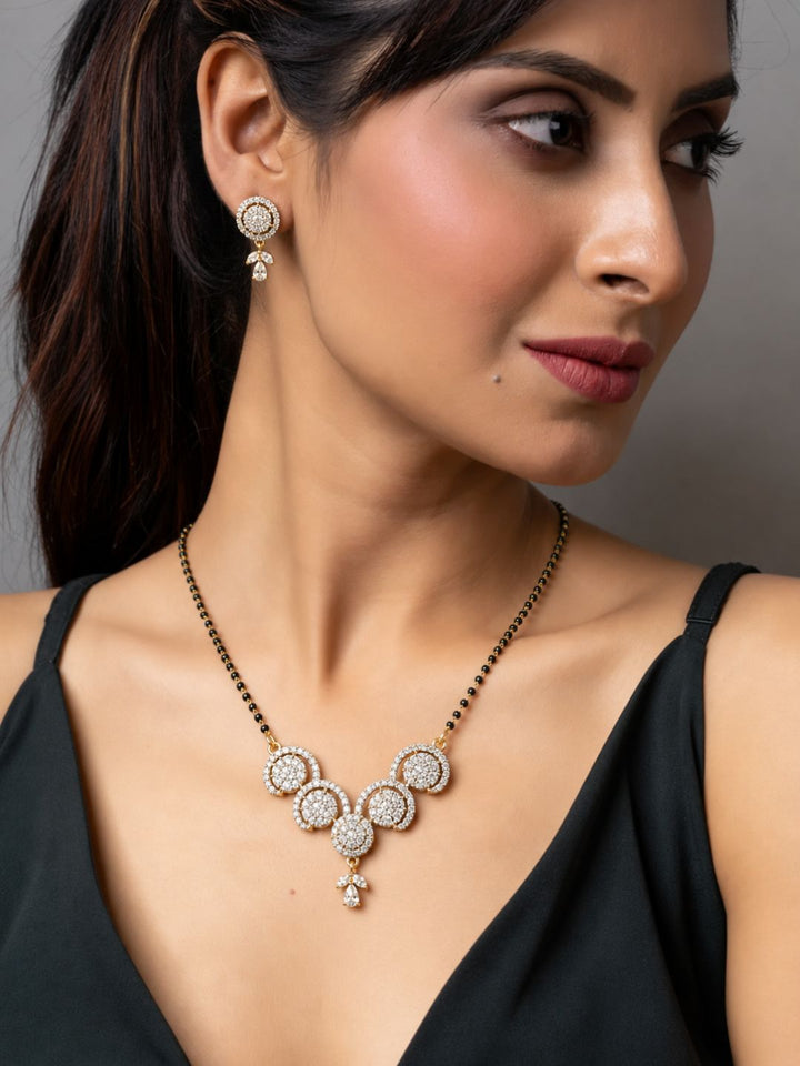 Nayra diamond Mangalsutra with earings set