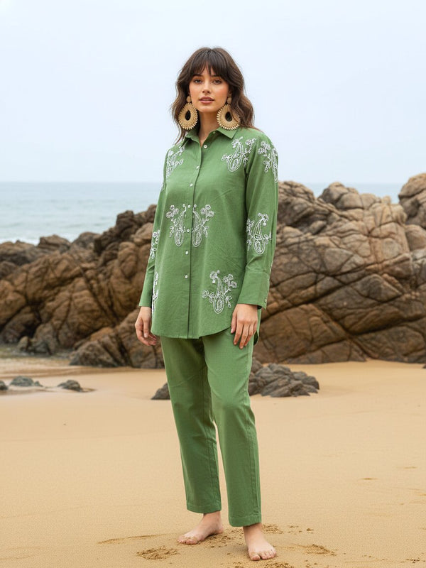 Ivanka kelly embroidery cotton co-ord set