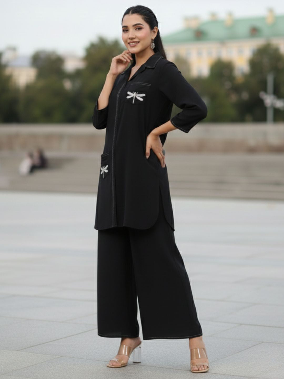 Jayti onyx Butterfly Cotton Co-ord Set